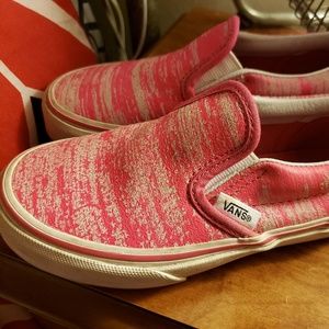 Van's slip on cute pink girls size 12